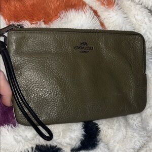 COACH two toned double sided tri color way wristlet to match listed backpack